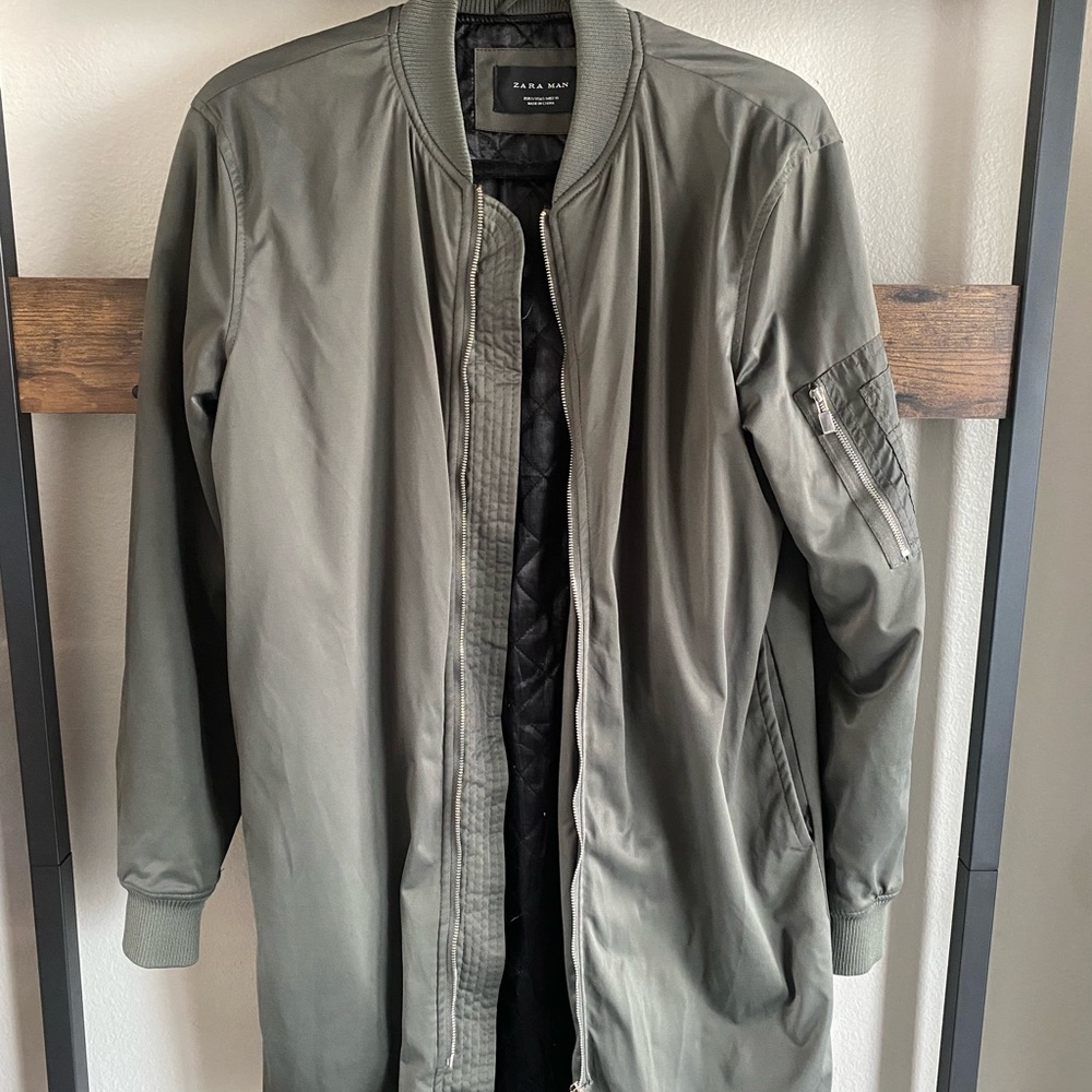 Zara Man - Ankle Length Olive Coat